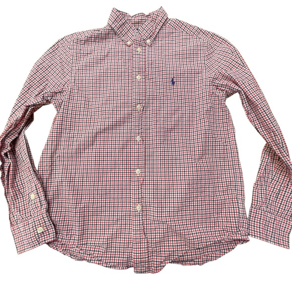 Ralph Lauren Boys Gingham Checkered Button Down Shirt L/G 14-16 Two Shirts - Picture 3 of 7